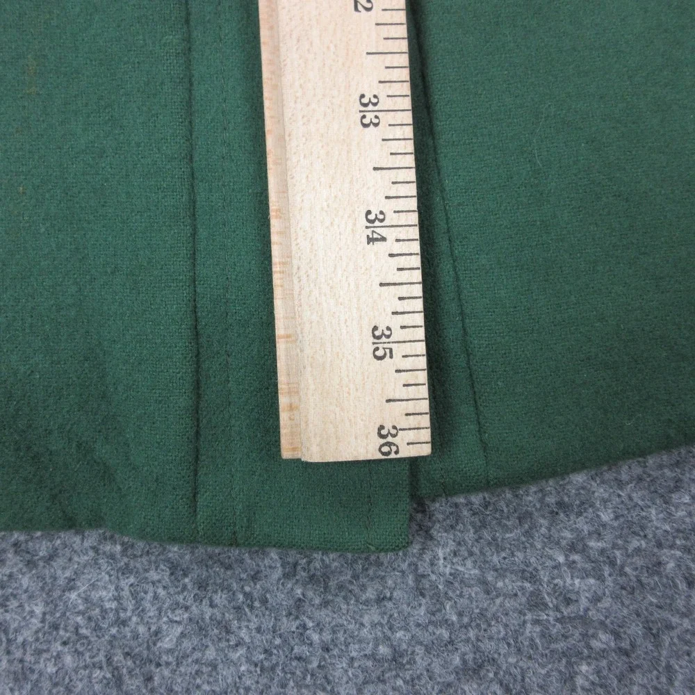 Vintage Burberrys‎ Coat Womens 8 Green Wool Hooded Parka Tartan Plaid Lined - Picture 13 of 16